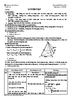 Giáo án Hình học 8 tiết 66 Luyện tập